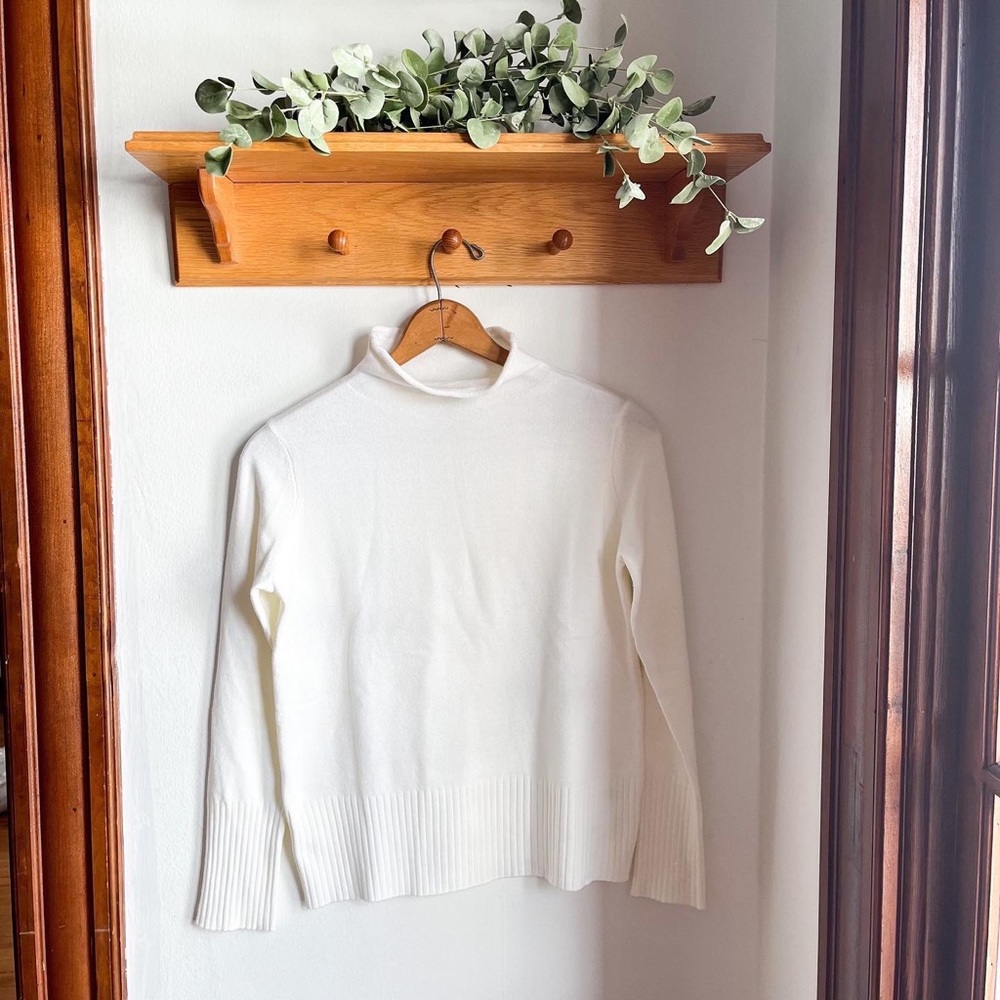 Soft white mock neck sweater